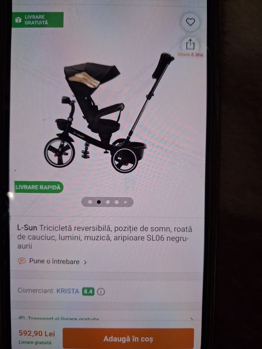 Tricicleta cu pozitie de somn