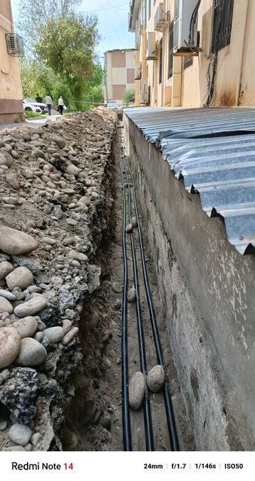 Beton kesish . Transhiya kavlash kabel tashlash
