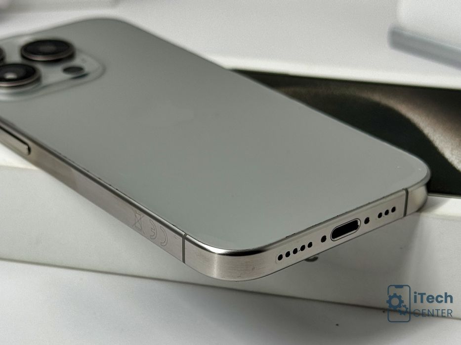 iPhone 15 Pro, 128GB, Natural Titanium, 100% батерия, ОТЛИЧЕН, 1г. ГАРАНЦИЯ!