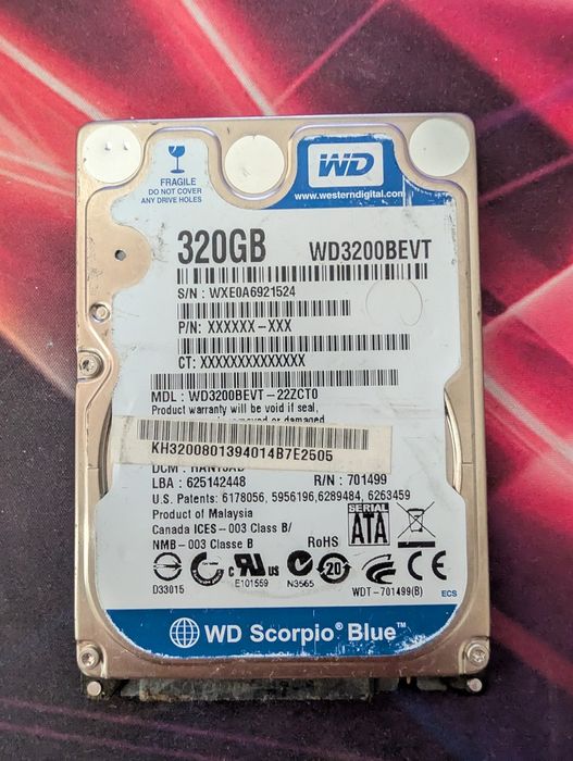 HDD 320gb 2,5 inchi Western Digital