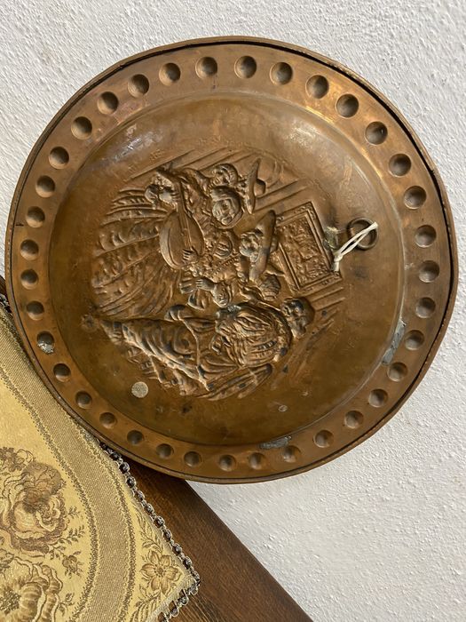 Медно пано колекционерска ръчна украса маркировка 1950 те