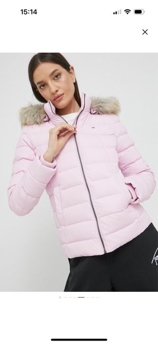 Пухено яке Tommy Jeans розово М размер