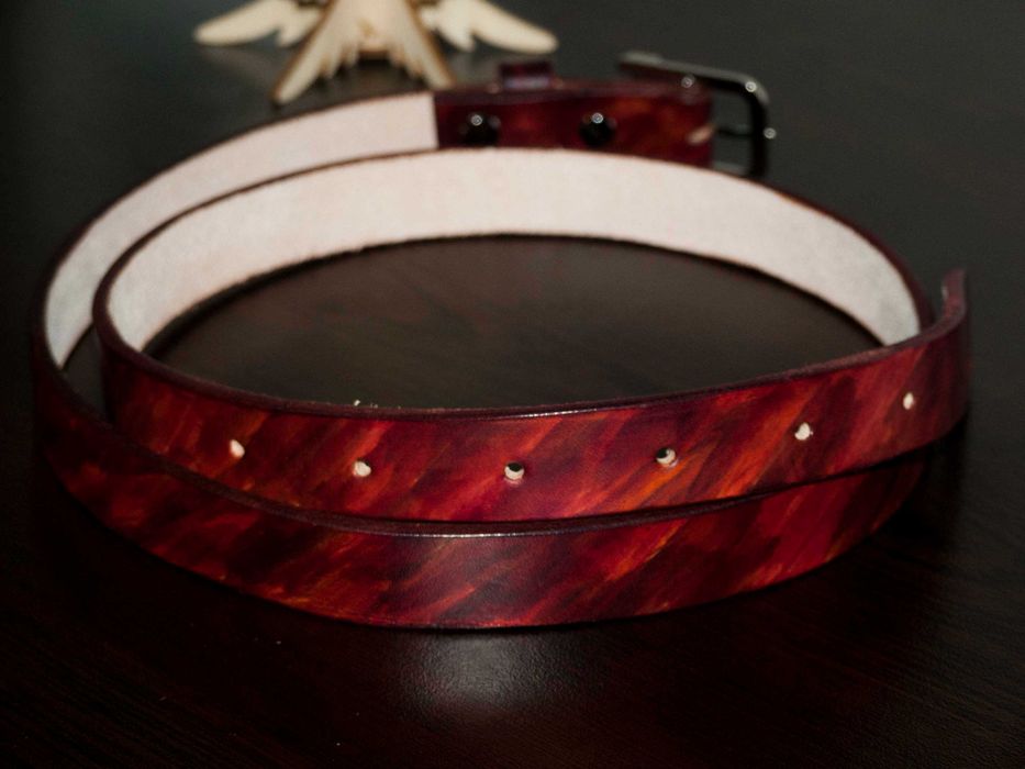 Дамски колан от естествна кожа, ръчна изработка