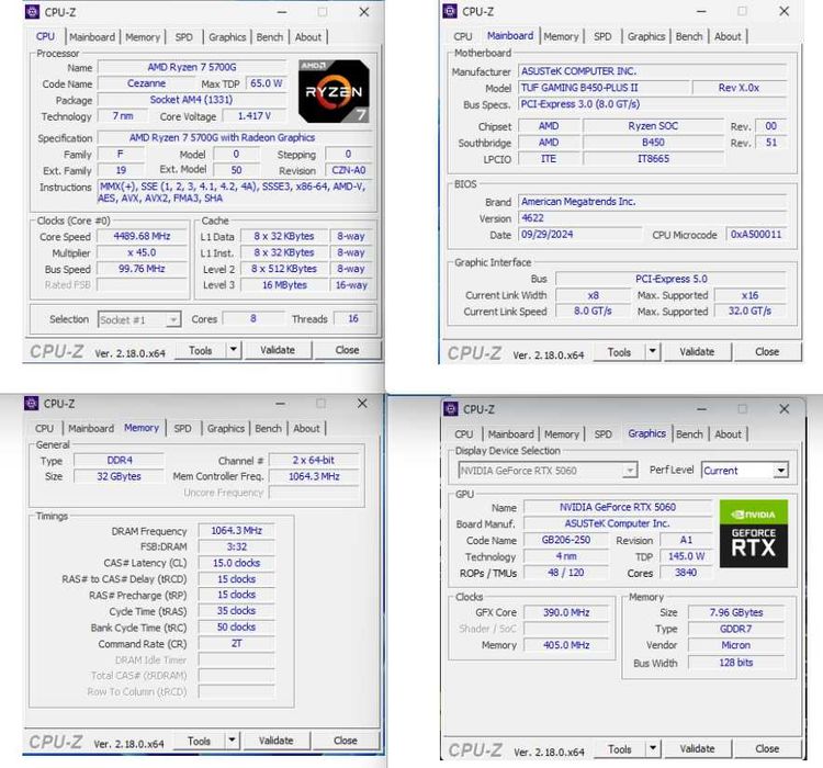 Gaming PC Amd Ryzen 7 5700g RTX 5060/ 5070/rx9070
