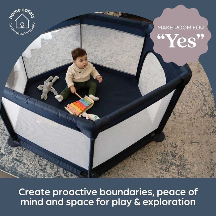 Dreambaby Голяма кошара за игра Explore Deluxe, 140х140 см, тъмносиня