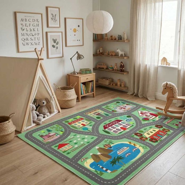 Детски килим за игра 120х160см -  противоплъзгащ и миещ се НОВИ