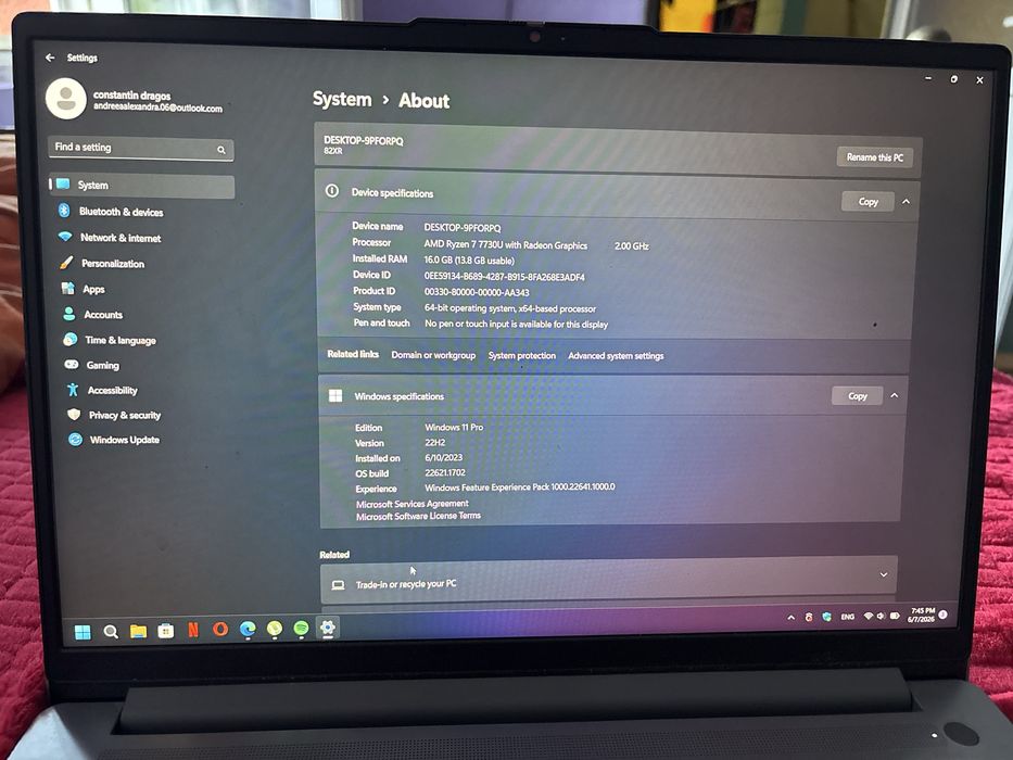 Laptop ideapad slim 3