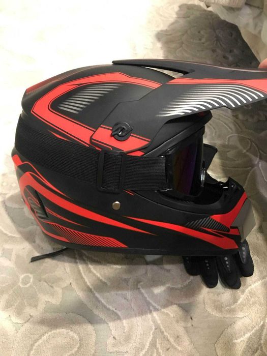 Casca moto cross enduro  +ochelari