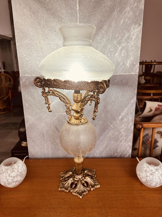 Антикварна бронзова лампа – Франция, края на XIX / нач. XX в.