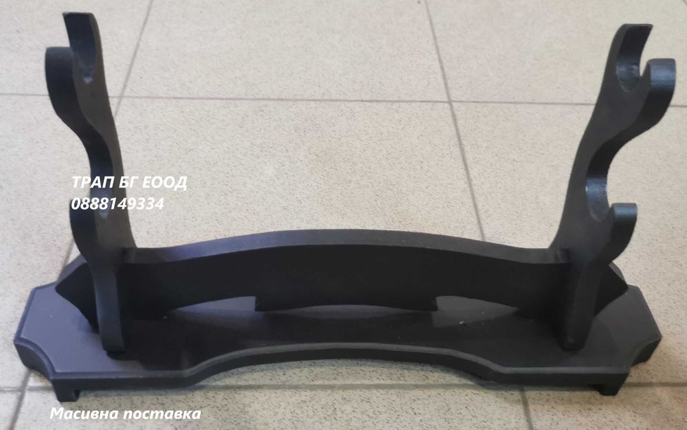 Стоманен меч Син Дракон с масивна дървена кания и метални орнаменти