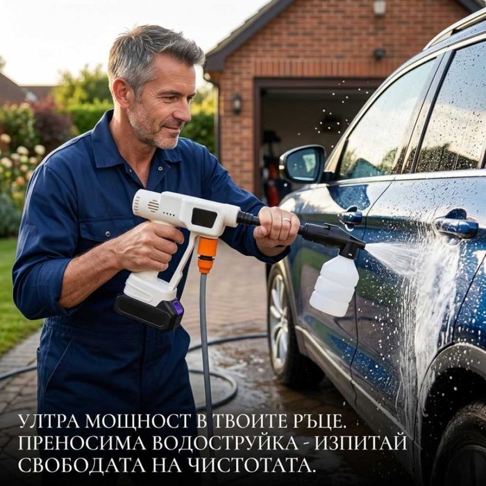 Водоструйка 21V с 2 батерии – 12м гаранция,аксесоари в куфар