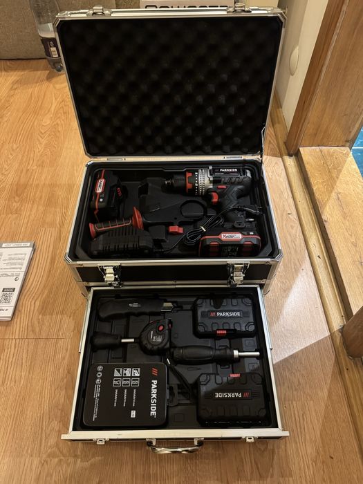 Vand autofiletanta/bormasina percutie 20V parkside pachet cu acumulatori
