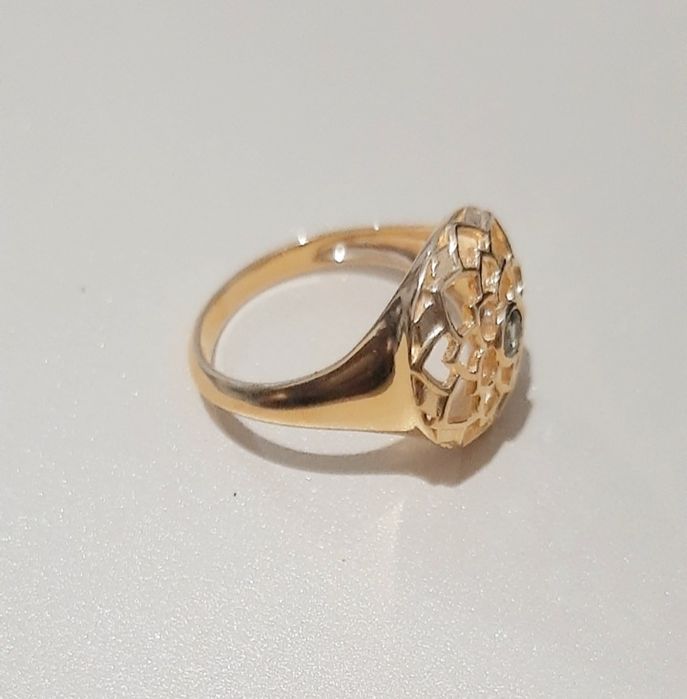 Inel argint placat cu aur cu moldavite si pandantiv talisman