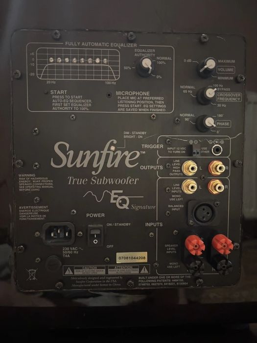 Sunfire TRUE Subwoofer EQ 12 Signature Edition Piesă de Colectie cu 2 Difuzoare și Putere REALĂ 2700W-RMS 116dB 16Hz Preț de LISTĂ 2500€ 40Kg