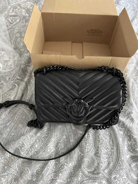 Чанта PINKO love one mini sheep nappa chevron