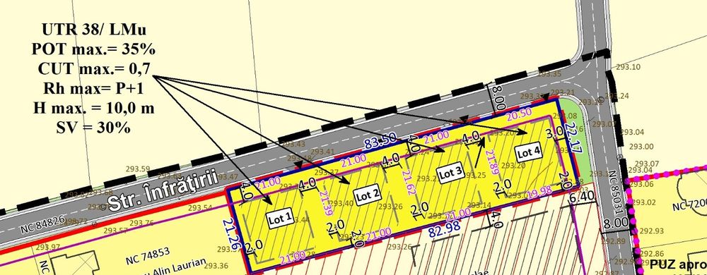 Parcele de teren intravilan de vanzare la Priseaca