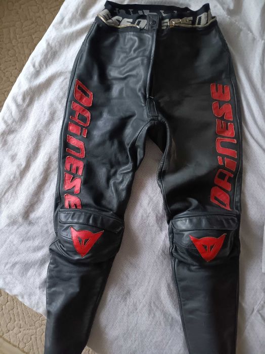 Мото панталон естествена кажа с  протектори размер 44