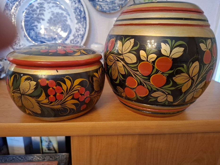 Хохлома, 2 ёмкости, дерево
