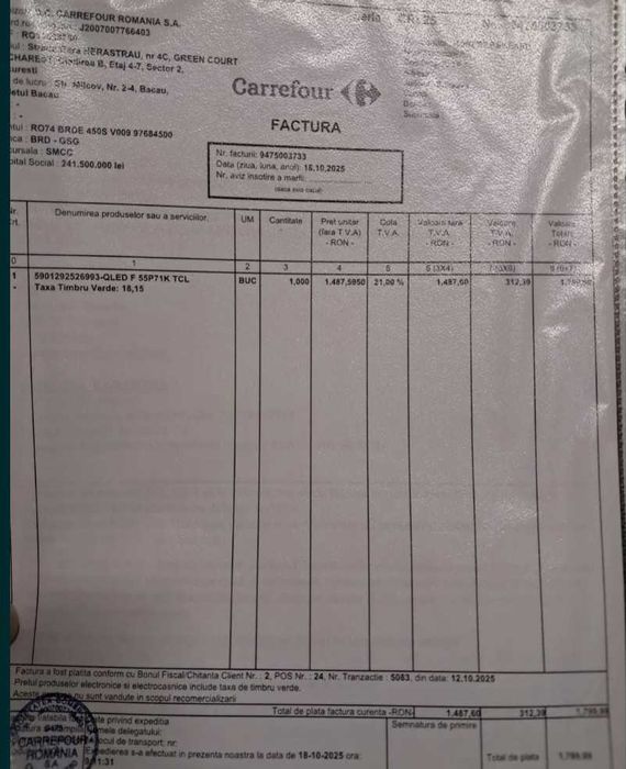 Qled TCL 140 cm ca nou