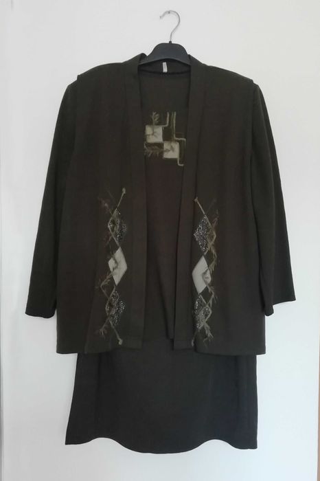 Дамски комплект маслиненозелен от три части XL