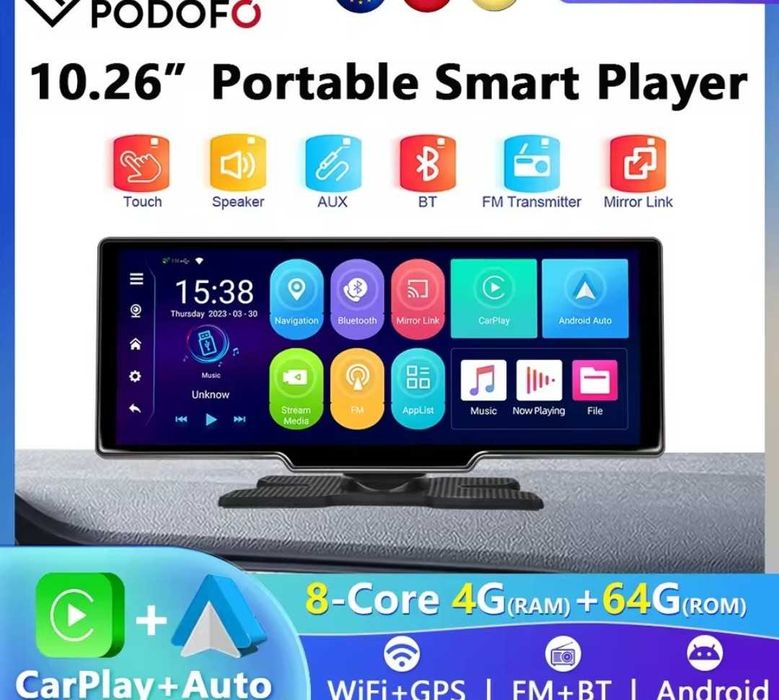 Sistem multimedia carplay, android auto Navi GPS, 4G+64G