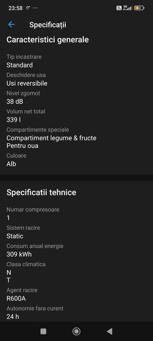 Combina frigorifica Whirlpool BLF 8121 W, 6th Sense, 339 l, Clasa A+,
