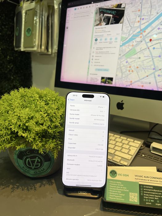 Magazin Vindem Iphone 16 Pro Max 256 GB White Titan 100% Baterie