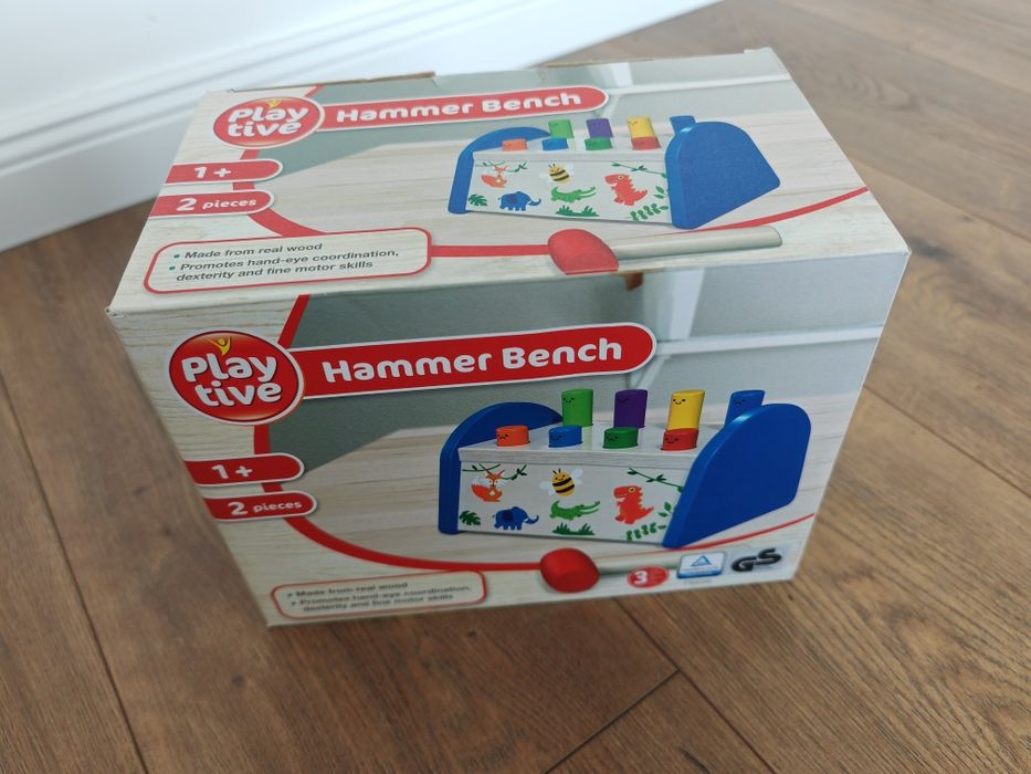 Joc cu ciocanul Playtive, lemn, 1+ ani