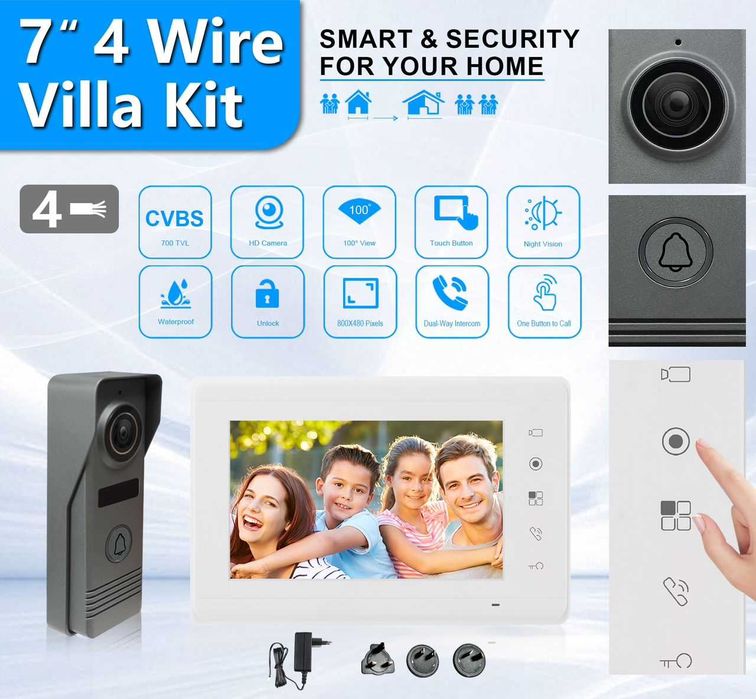 Видеодомофон  за Къща или Офис Комплект