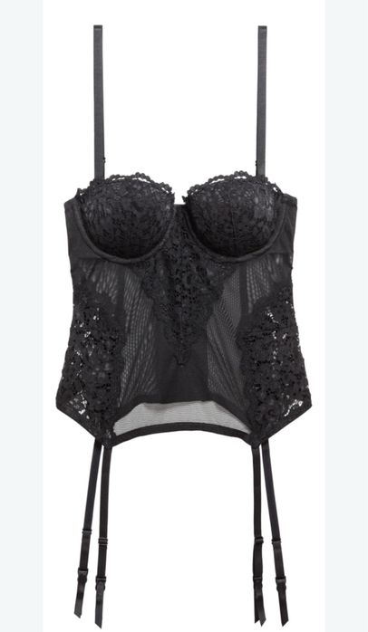 Нов черен корсет с жартиери H&M