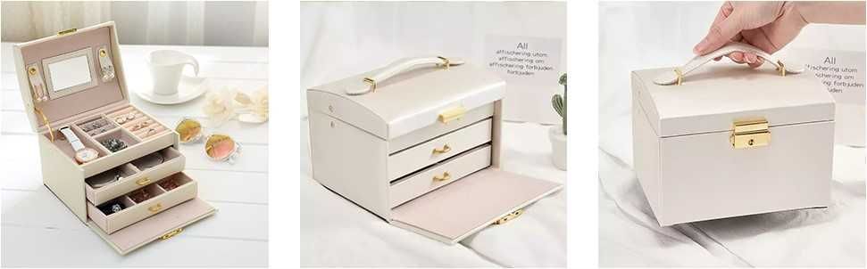 Кутия за бижута, органайзер с огледало и чекмеджета