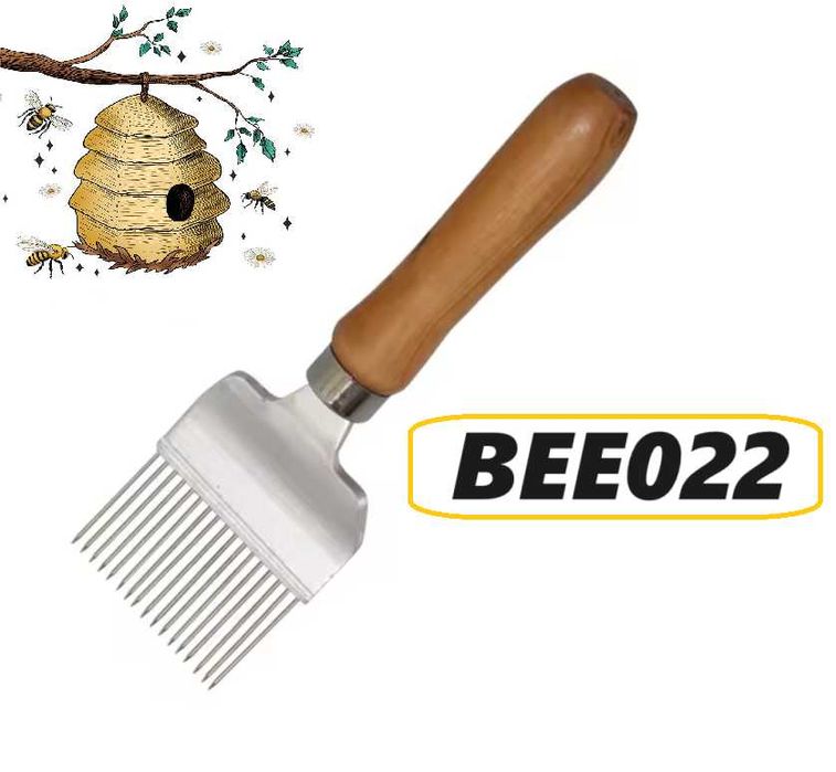 Вилица за разпечатване на пчелни пити с дървена дръжка кошери мед