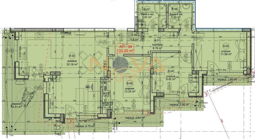 Продава се Четиристаен апартамент в Варна, Левски - 150 кв.м за 830 €/кв.м - Снимка #2