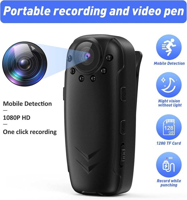 Мини камера за тяло, преносима 1080P Full HD спортна DVR