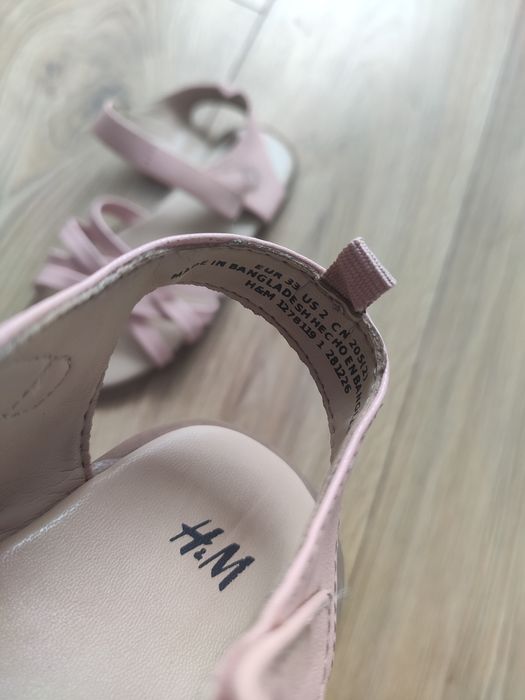Sandale fetite, roz, piele sintetica, 33, H&M
