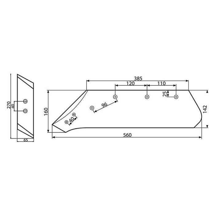 Cutit plug stg/dr pentru plug Kverneland