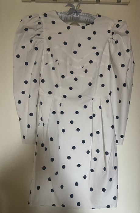 Rochie Top Shop alba cu buline negre