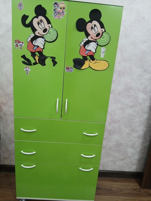 Детский кровать и детский шкаф в комлекте