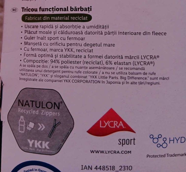 Tricou funcțional bărbați pentru sport, drumetii etc.