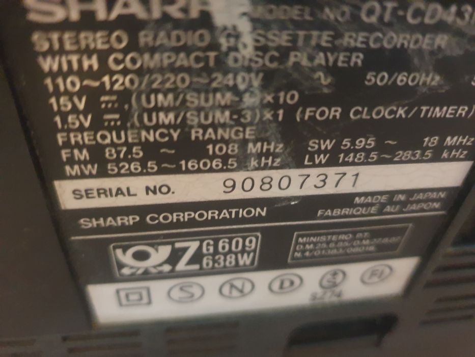 SHARP QT-CD43 класика