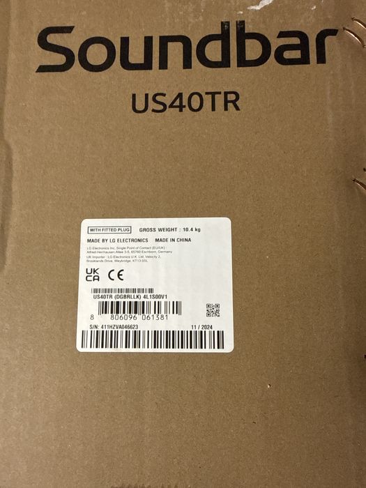 Soundbar LG US40TR , 400W, Bluetooth, Subwoofer Wireless, Nou