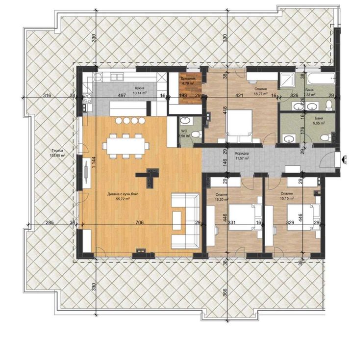 Продава се Четиристаен апартамент в Пловдив, Остромила - 180 кв.м за 1200 €/кв.м - Снимка #1