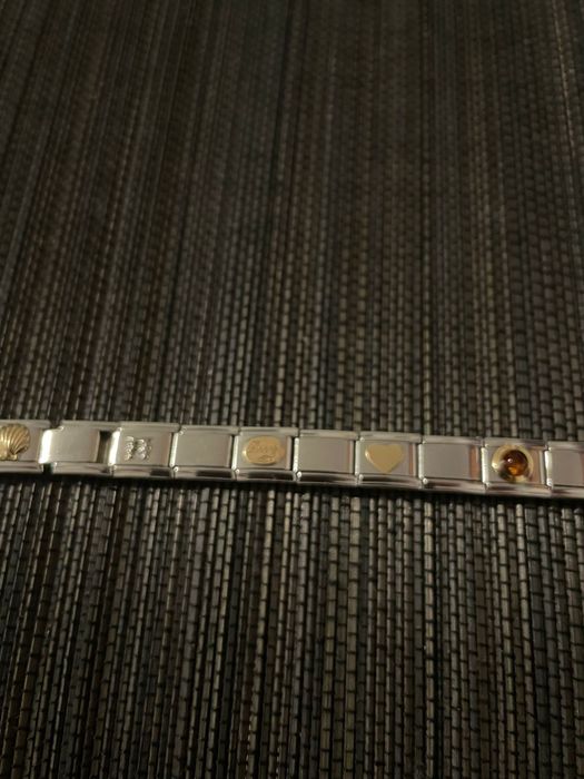 Bratara inox elastica originala ,italieneasca Firenze cu aur de 18K un