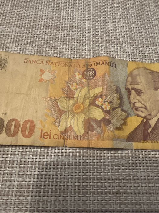 Bancnota Cincii mii lei BNR 1998 Lucian Blaga