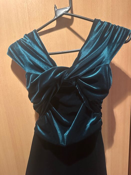 Кадифен зелен парти гащеризон XS