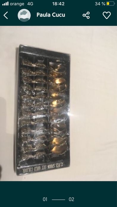 set 12 lingurite aurii