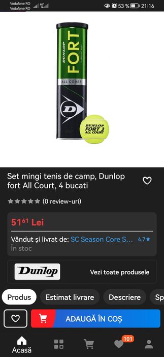 Vând mingi tenis Dunlop Fort All court