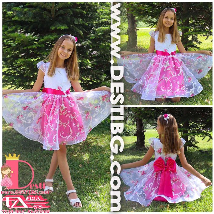 Детски Рокли Теди-Мод тип туту с голяма панделка