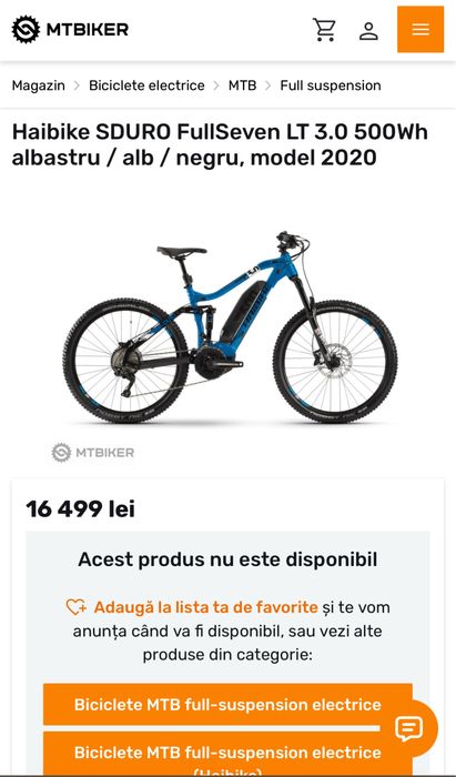 Vand bicicleta Haibike SDURO FullSeven LT 3.0 2020