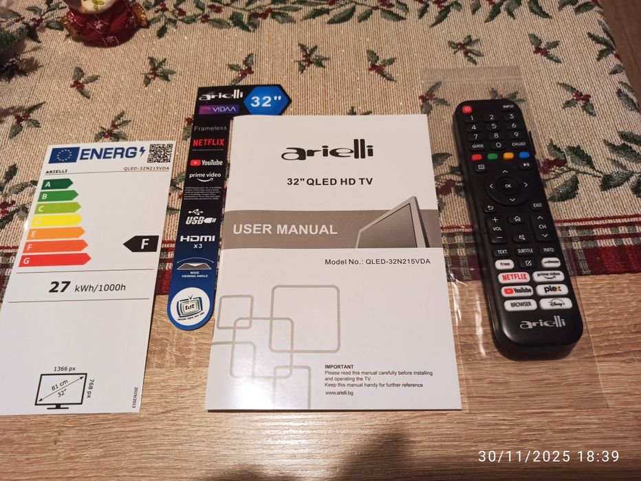 Телевизор Arielli 32"QLED HD TV